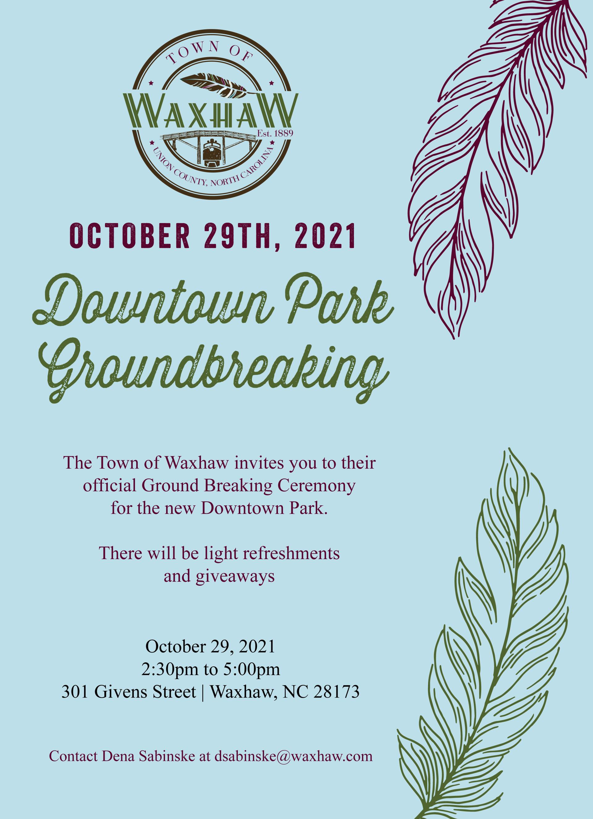 Waxhaw Groundbreaking Invitation